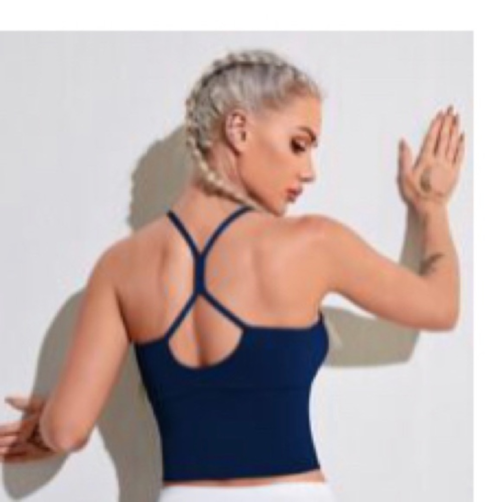 Navy Athletic Crop Top / Sports Bra